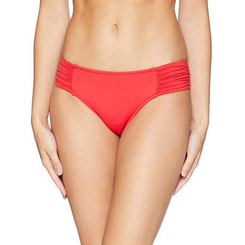 Seafolly Women Ruched-Side Retro Swim Bikini Bottom Chili Size 16